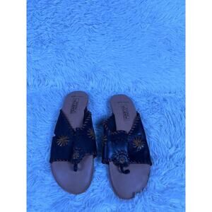 Bruno Valenti Shoes Womens Size 8.5 Leather Slip On Sandals Unique Design